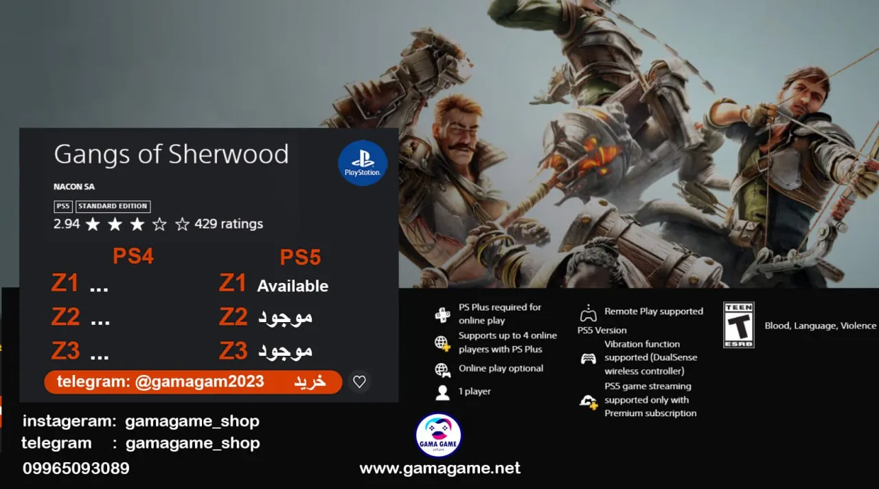 قیمت اکانت قانونی Gangs of Sherwood