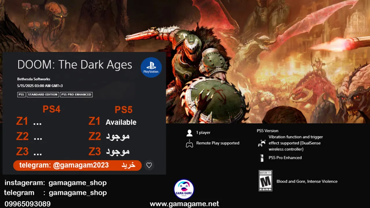 اکانت قانونی DOOM The Dark Ages