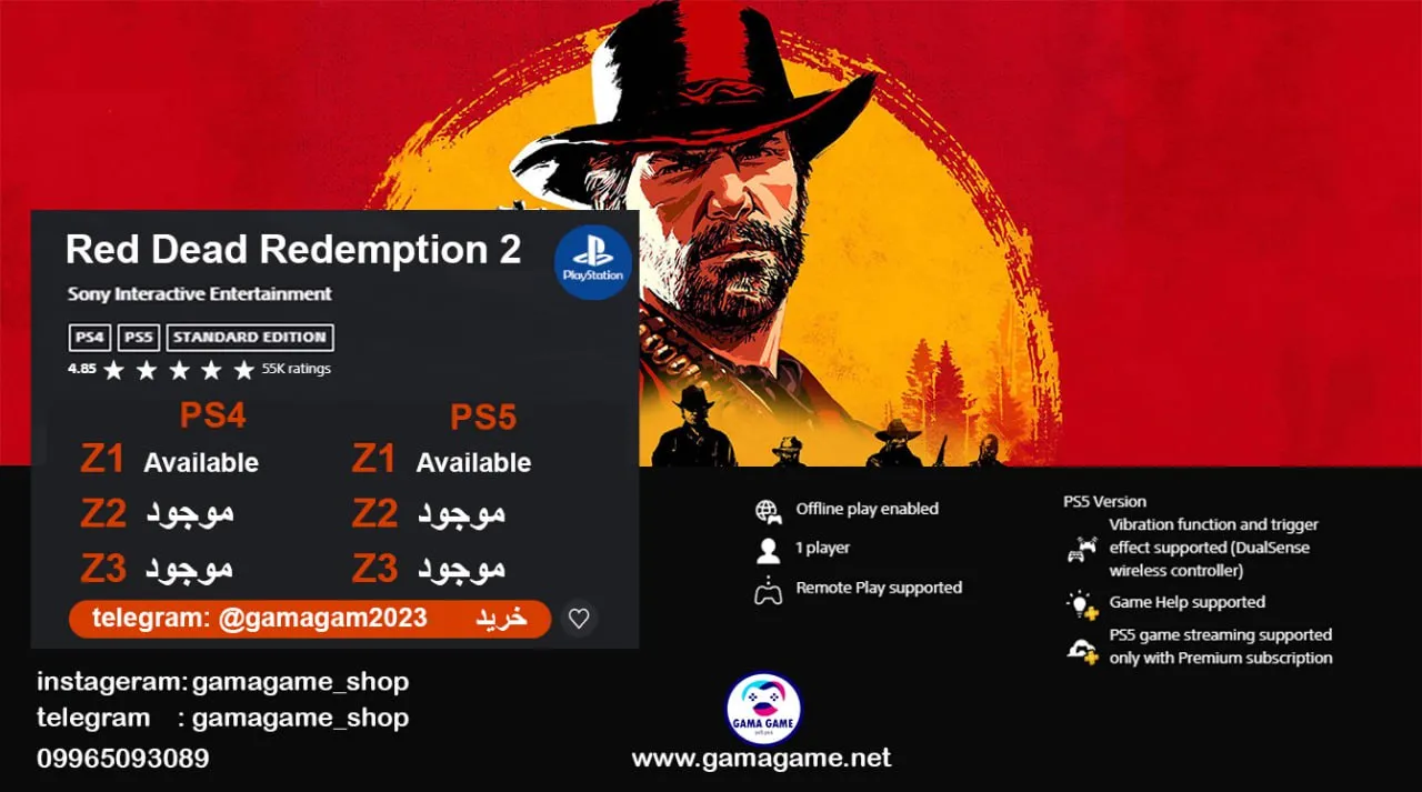 قیمت اکانت قانونی Red Dead Redemption 2